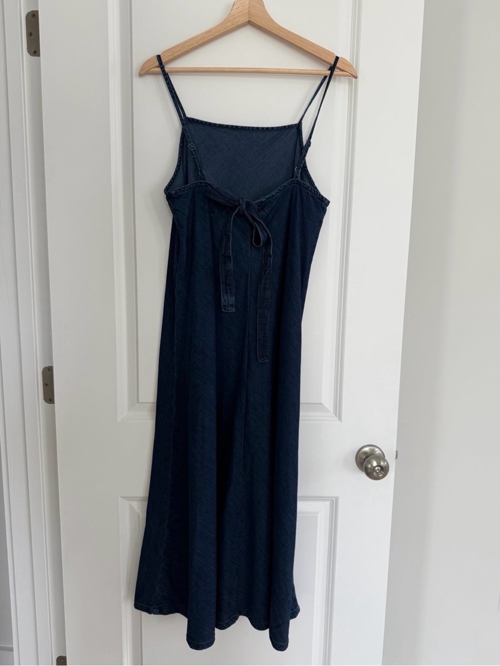 GAP Women's Jean Navy 100% Cotton Slip Dress with Spaghetti Straps M - Picture 2 of 11